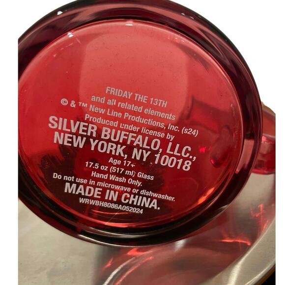 FRIDAY 13th JASON VOORHEES MUG BLOODY HOCKEY MASK 17.5oz GLASS  COLLECTIBLE RARE - Picture 4 of 8